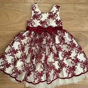 Red and white Ball-Gown/Princess / wedding 2T girl toddler dress